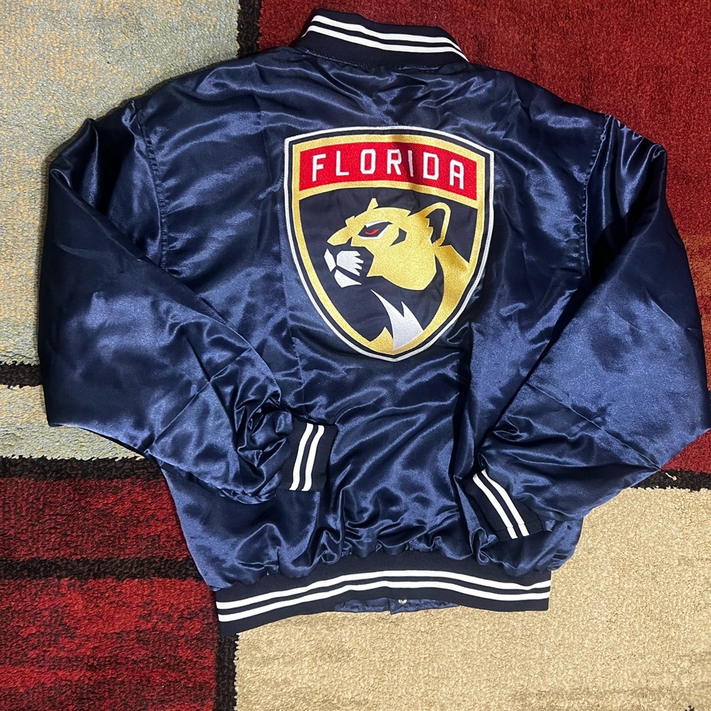 NHL Florida Panthers Navy Bomber Jacket size L